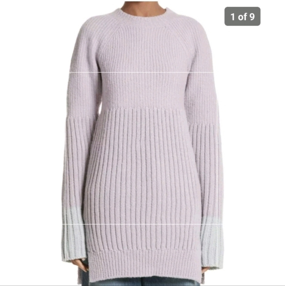 Undercover Wool Tunic Sweater Long Sleeve Rib Knit Lavender